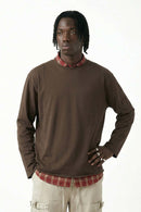 Vintage Cotton Long Sleeve Tee - Coffee