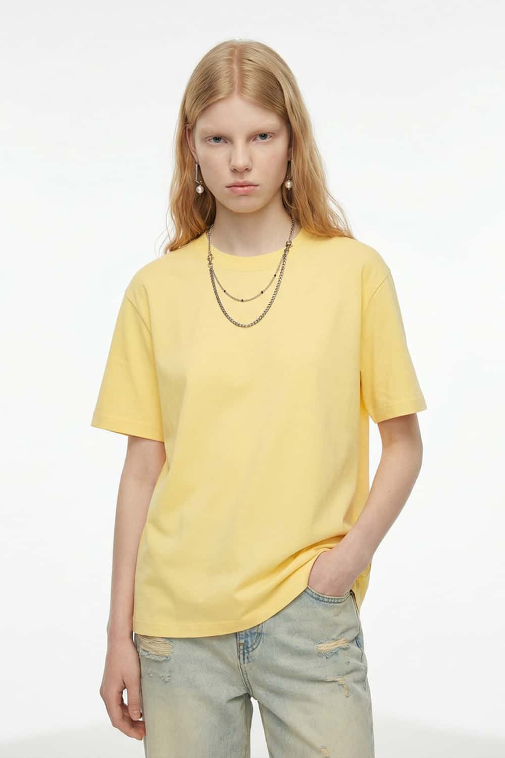 Everyday Crewneck Short Sleeve Tee - Lemon Yellow