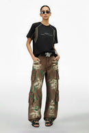 Paneled Graphic Loose Fit T-Shirt - Black