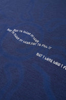 Paneled Graphic Loose Fit T-Shirt - Blue