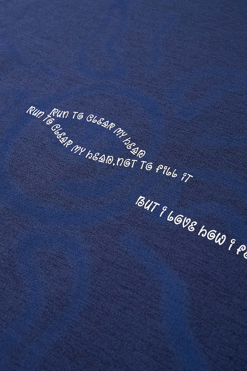 Paneled Graphic Loose Fit T-Shirt - Blue