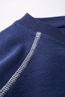 Paneled Graphic Loose Fit T-Shirt - Blue