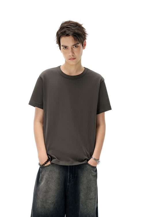 Heavyweight Regular Fit Crewneck T-Shirt - Dark Gray
