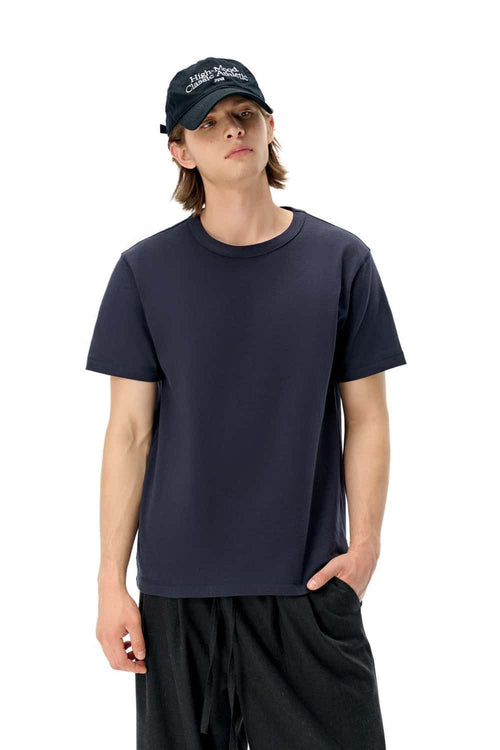 Heavyweight Regular Fit Crewneck T-Shirt - Navy Blue
