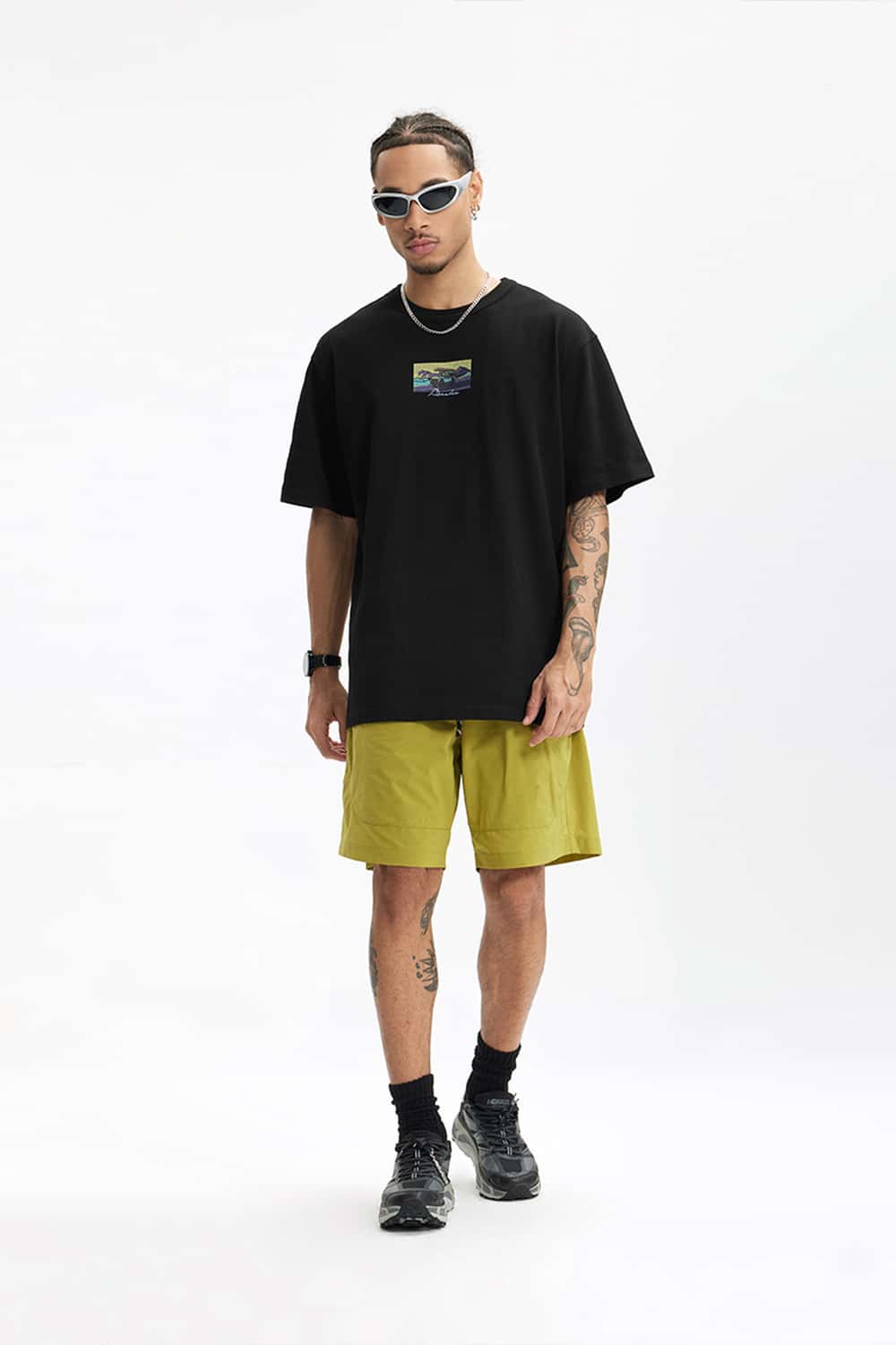 Heavyweight Graphic Loose Fit T-Shirt - Black