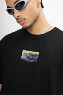 Heavyweight Graphic Loose Fit T-Shirt - Black