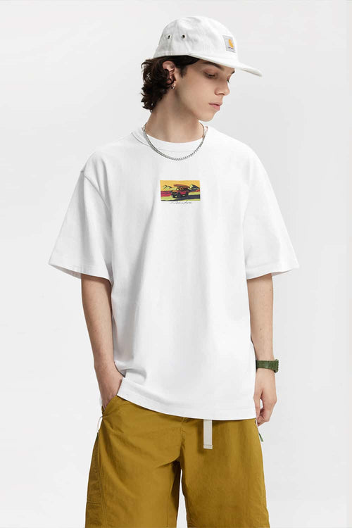 Heavyweight Graphic Loose Fit T-Shirt - Off White