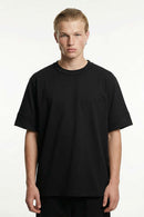 Rolled Sleeve Graphic Heavyweight T-Shirt - Black