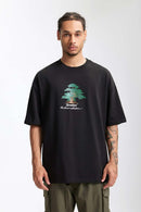 Puff Print Forest Loose T-Shirt - Black