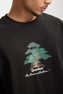 Puff Print Forest Loose T-Shirt - Black