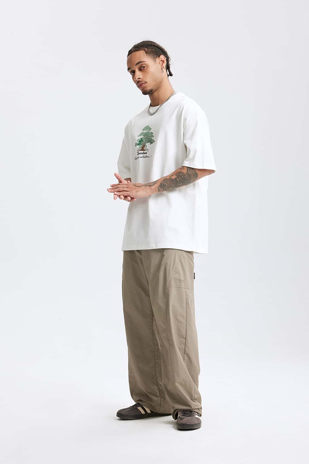 Puff Print Forest Loose T-Shirt - White