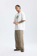 Puff Print Forest Loose T-Shirt - White