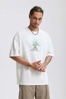 Puff Print Forest Loose T-Shirt - White