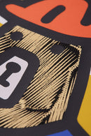 Camping Bear Graphic Loose T-Shirt - Black