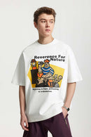 Camping Bear Graphic Loose T-Shirt - White