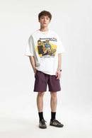 Camping Bear Graphic Loose T-Shirt - White