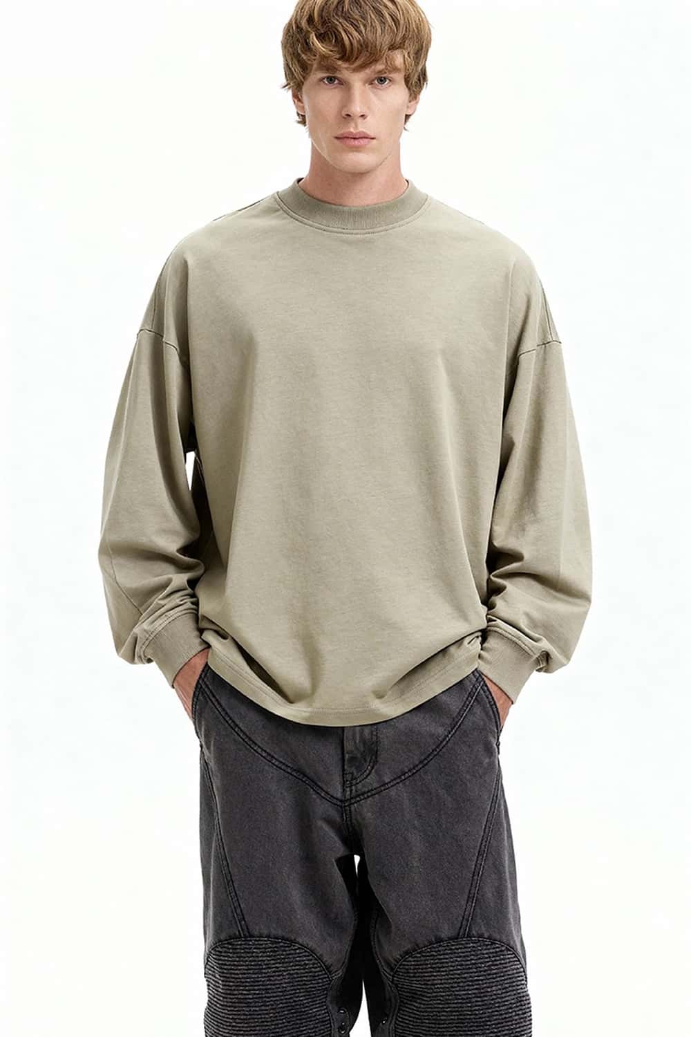 Heavyweight Loose Long-Sleeve T-Shirt - Sand