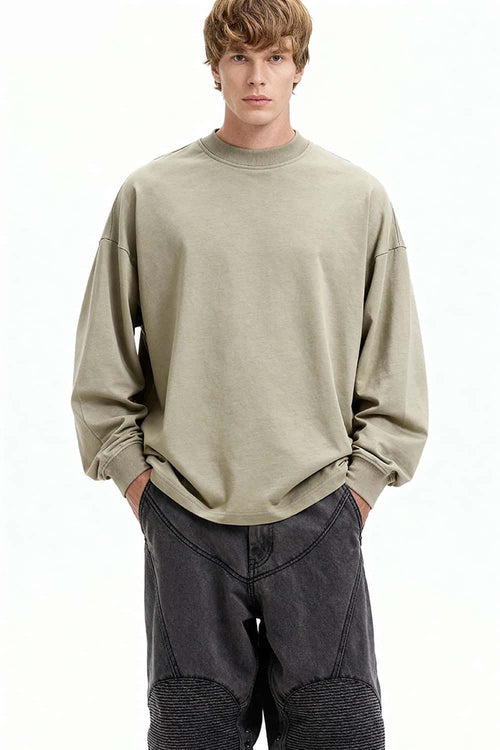 Heavyweight Loose Long-Sleeve T-Shirt - Sand