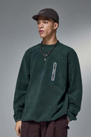 Fleece Zip Pocket Crewneck Sweatshirt - Green