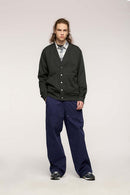 Fleece Snap-Front Cardigan Jacket - Dark Gray