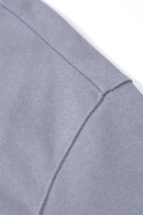 Raw-Edge Loose Fit Sweatshirt - Grayish Blue