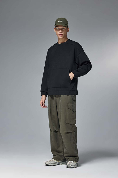 Stretch Fleece Pocket Sweatshirt - Rust Black