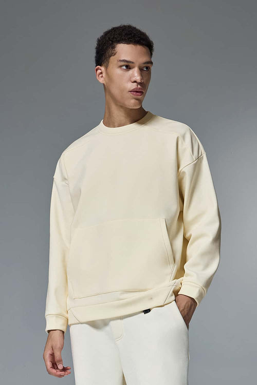 Stretch Fleece Pocket Sweatshirt - White