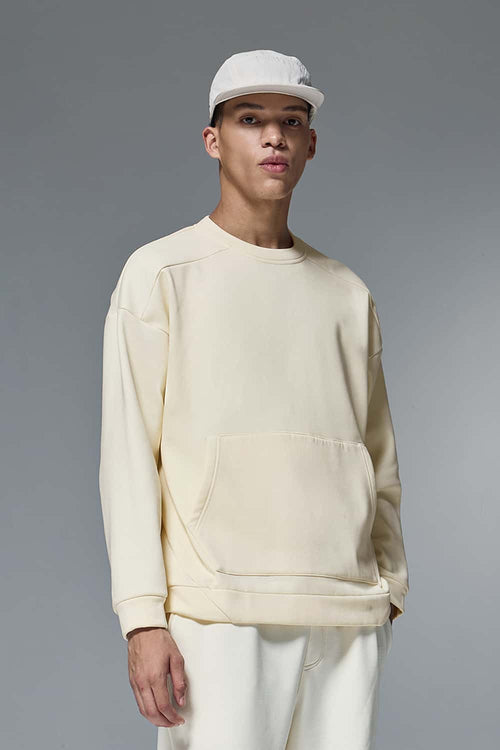 Stretch Fleece Pocket Sweatshirt - White