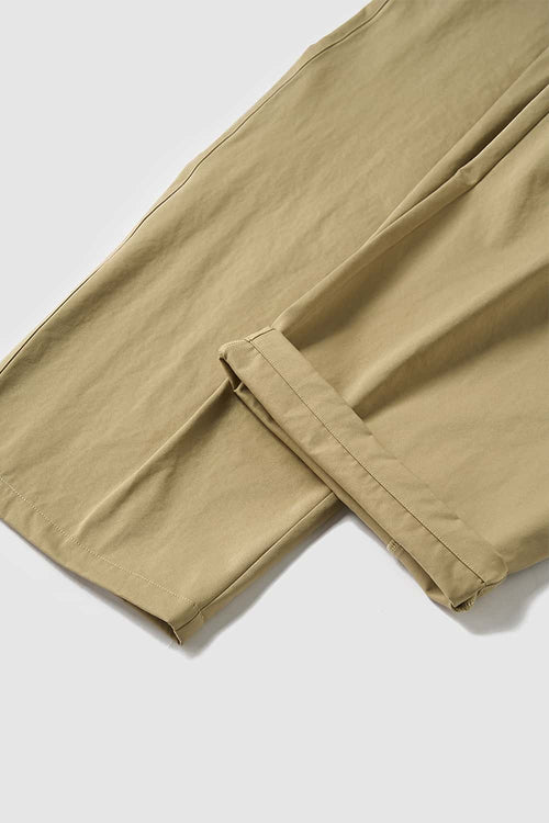 Pleated Curved Utility Pants - Khaki