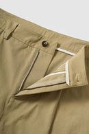 Pleated Curved Utility Pants - Khaki