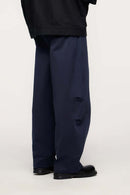 Pleated Curved Utility Pants - Royal Blue