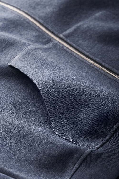 Colorblock Reversible Zip Hoodie - Blue