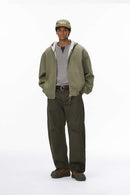 Colorblock Reversible Zip Hoodie - Grayish Green