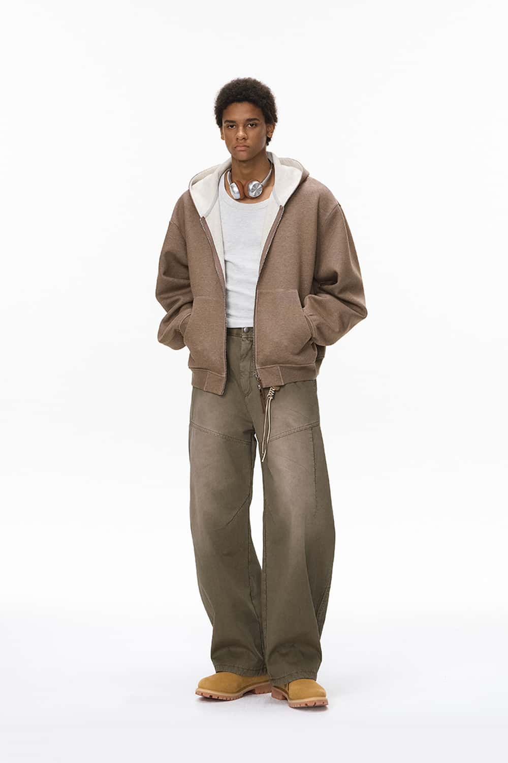 Colorblock Reversible Zip Hoodie - Heather Gray
