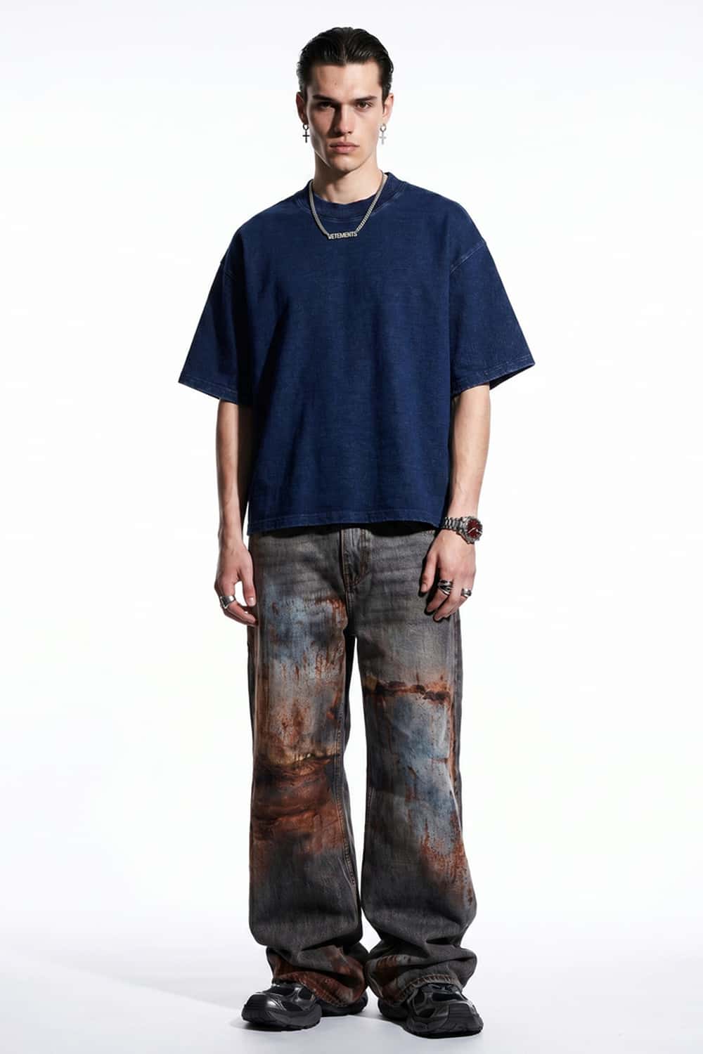 Washed Boxy Short Sleeve Tee - Blue