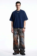 Washed Boxy Short Sleeve Tee - Blue
