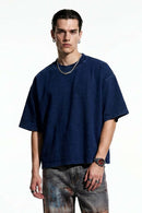 Washed Boxy Short Sleeve Tee - Blue