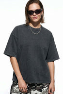 Washed Boxy Short Sleeve Tee - Grayish Green