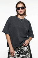 Washed Boxy Short Sleeve Tee - Grayish Green
