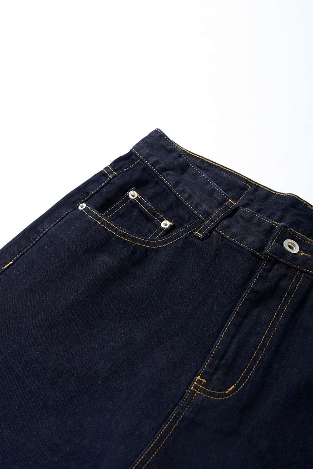 Wide-Leg Washed Denim Jeans - Blue