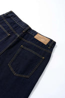 Wide-Leg Washed Denim Jeans - Blue