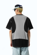 Paneled Quick-Dry Short Sleeve Tee - Black