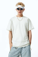 Paneled Quick-Dry Short Sleeve Tee - White