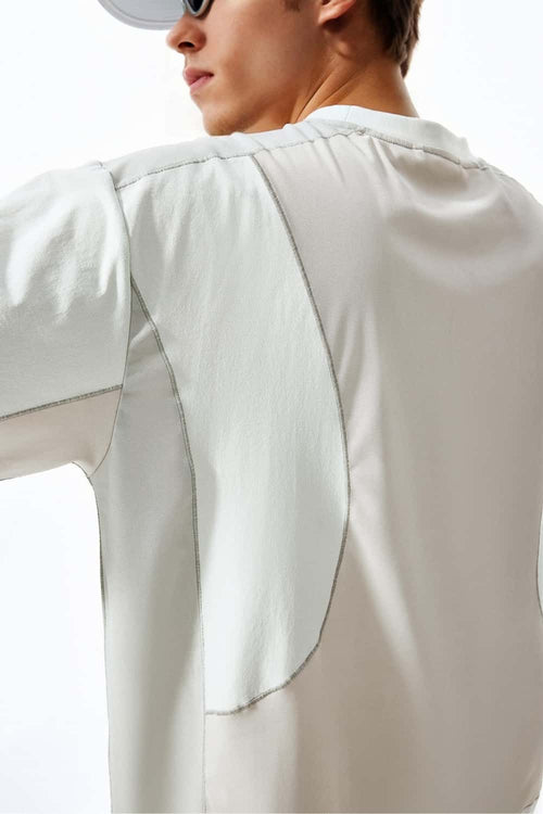 Paneled Quick-Dry Short Sleeve Tee - White