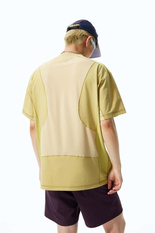 Paneled Quick-Dry Short Sleeve Tee - Yellow