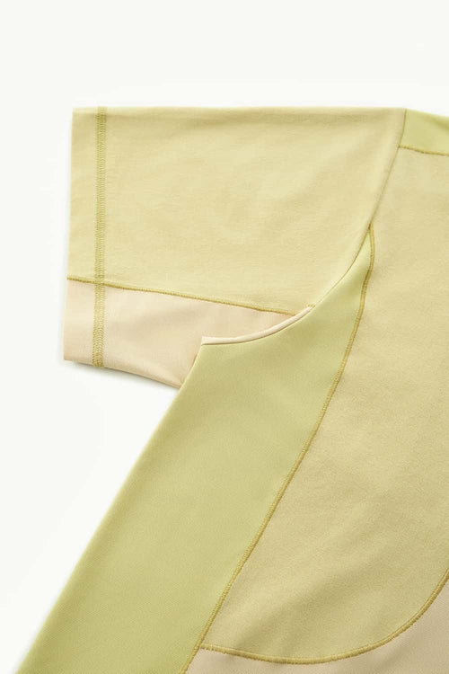 Paneled Quick-Dry Short Sleeve Tee - Yellow