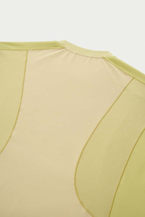 Paneled Quick-Dry Short Sleeve Tee - Yellow