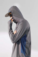 Quick-Dry Hooded Long Sleeve Tee - Gray
