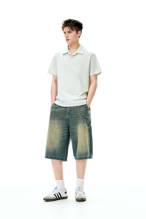 Open-Collar Quick-Dry Polo Shirt - White