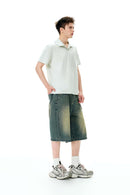 Open-Collar Quick-Dry Polo Shirt - White